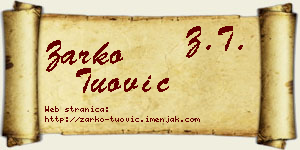 Žarko Tuović vizit kartica